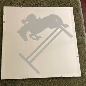 🌺Decorative Horse Mirror-Rider Jumping a horse.